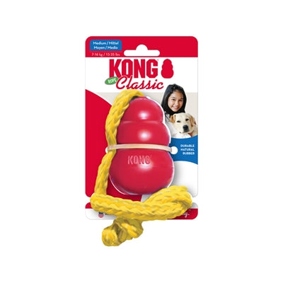 Kong Classic Met Touw Rood / Geel